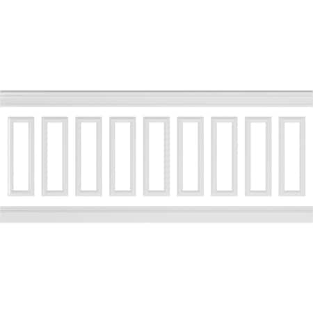 Ekena Millwork Wainscot Paneling Kit, Urethane, 94-1/2 in L, Factory Primed WPKUSQ101P040